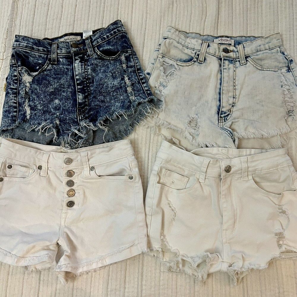 Set of 4 JEANS SHORTS Altar'd State Vibrant Shein denim Small sizes teen women
